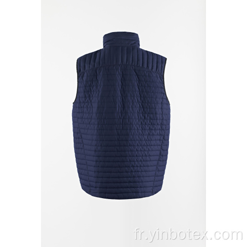 Gilet léger matelassé bleu marine avec col droit